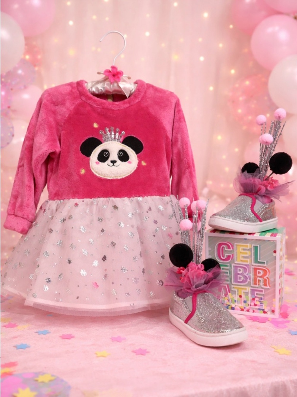 Princess Panda Theme Baby Shower Centerpiece, Little Girl Birthday, Wearable Set